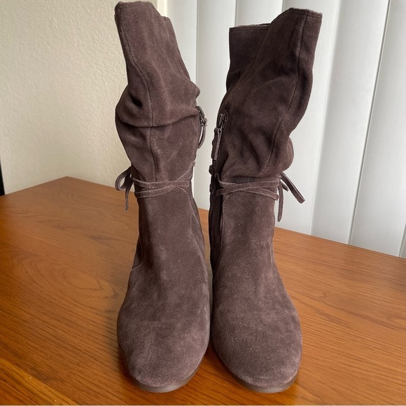 Violet & Red Janine Slouch Suede Boots Size 7.5 Brown - Picture 9 of 14